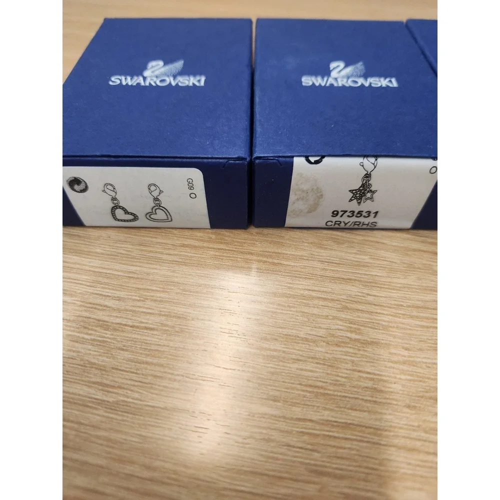 Swarovski Lot 8 EMPTY Jewelry Charms Boxes Mixed Lot With Inner Boxes Swan Logo